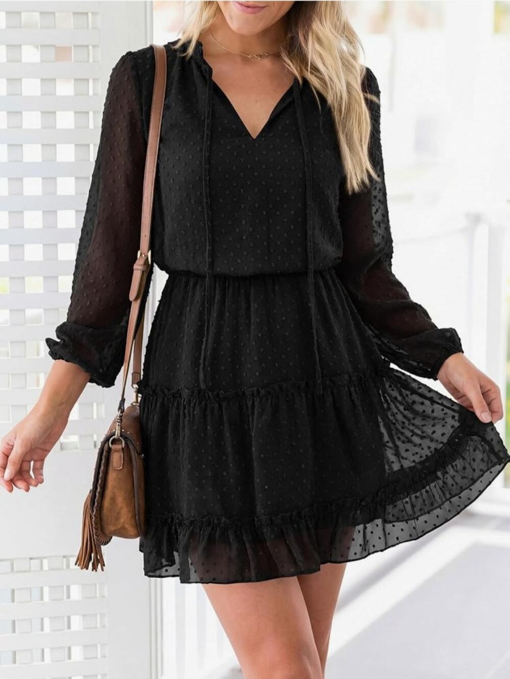 #262 MSRP $51 NWOT BTFBM SWISS DOT RUFFLE MINI DRESS ♡ SIZE M ♡